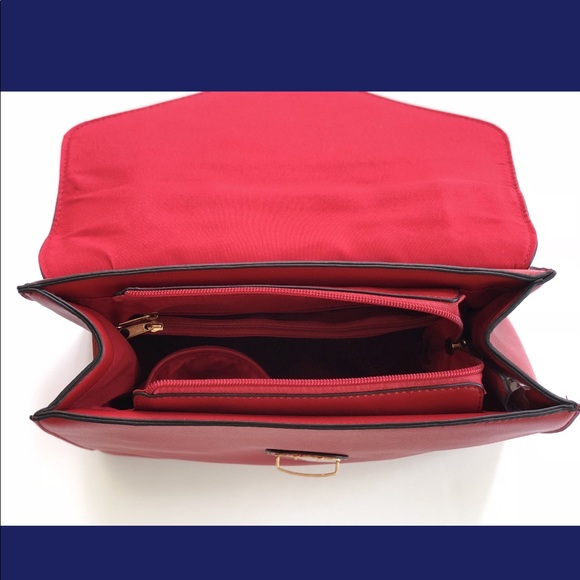 ‘Impulse’ Red Fold Over Handbag Purse - Picture 6 of 8